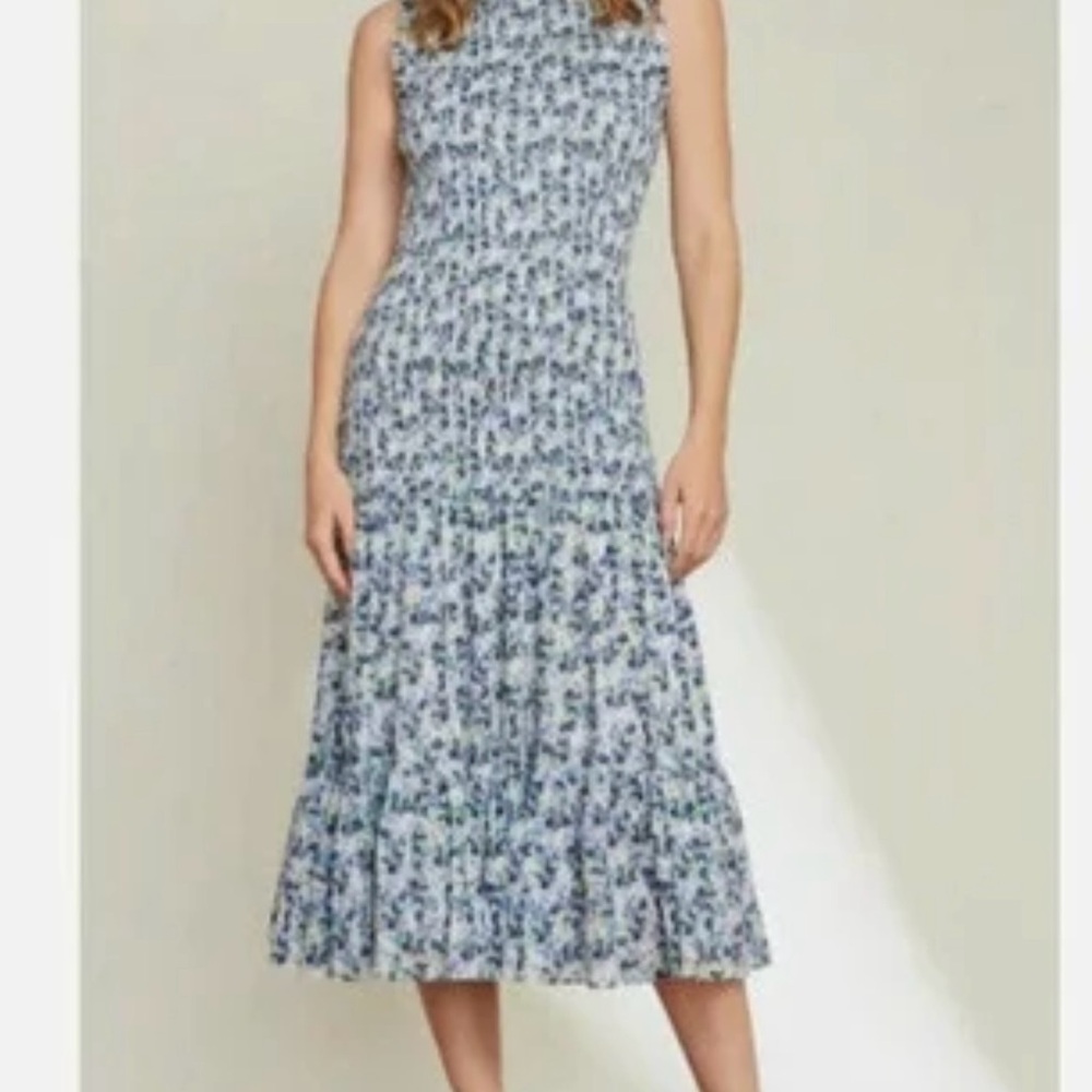 Veronica Beard Floral Print Midi Dress